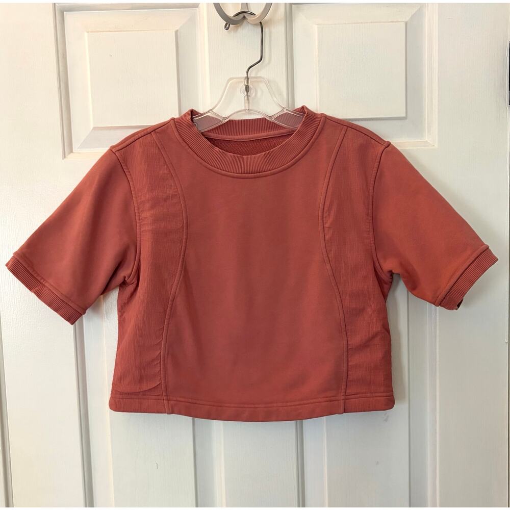 Lululemon Cotton French Rose Pink Terry + Swift Pullover T-Shirt Sweatshirt